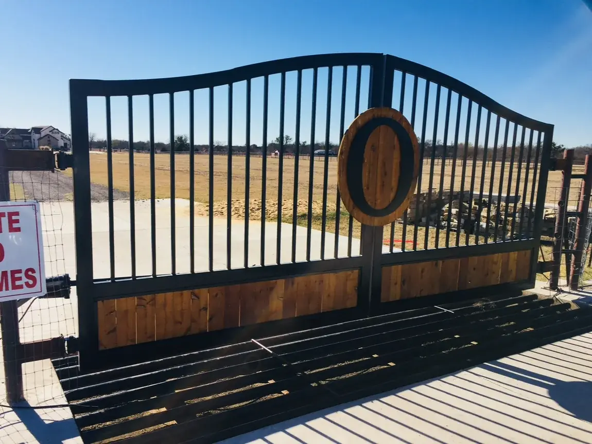 Finished gate on the trailer by Aesthetic Gates & Fence in Navarro County, Texas