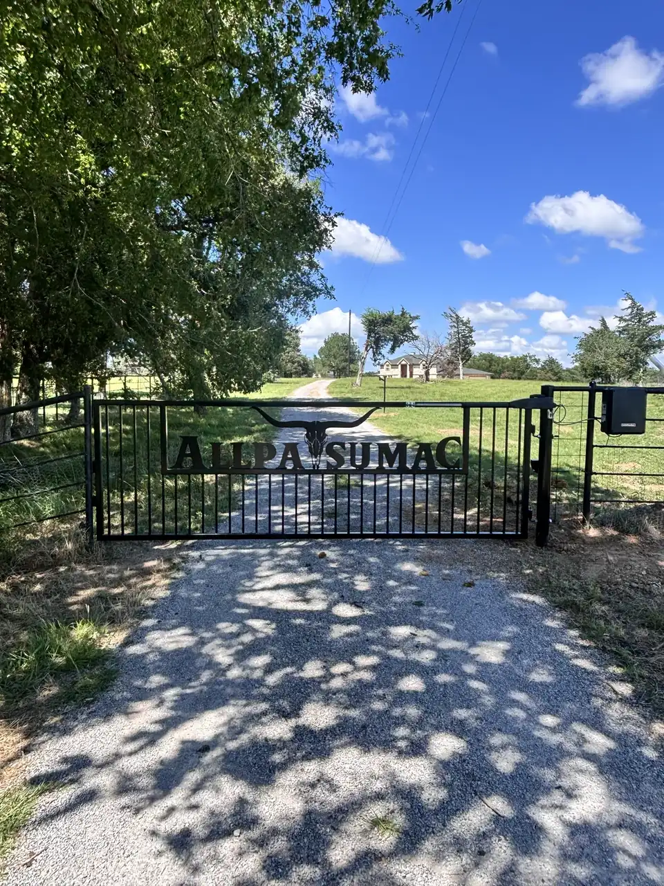 Iron fence at a shaded entry by Aesthetic Gates & Fence in Navarro County, Texas