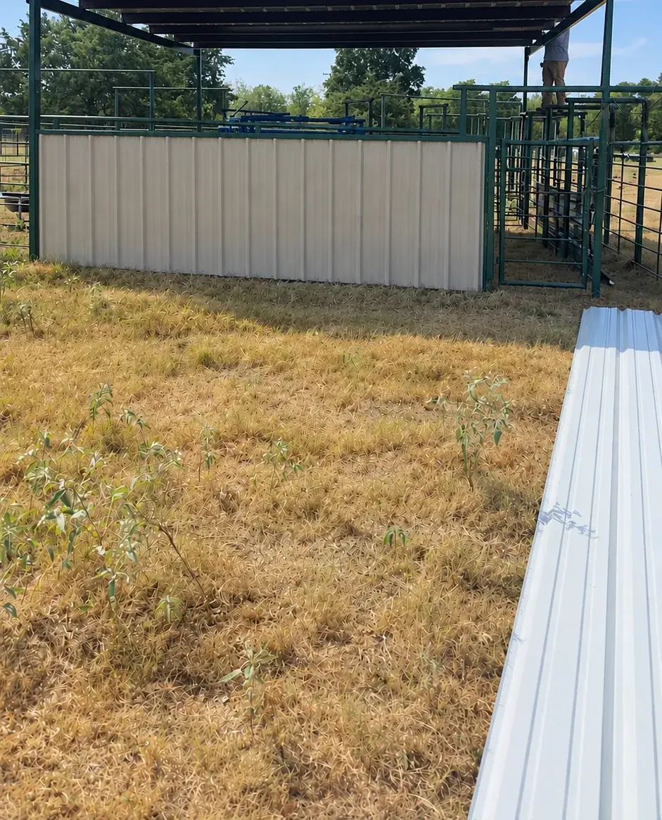 Carport and fence on open ground by Aesthetic Gates & Fence in Navarro County, Texas