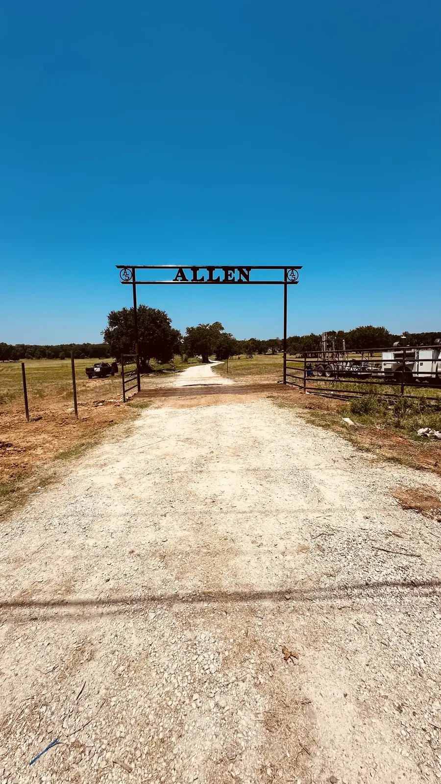 Ranch entrance from the drive by Aesthetic Gates & Fence in Navarro County, Texas